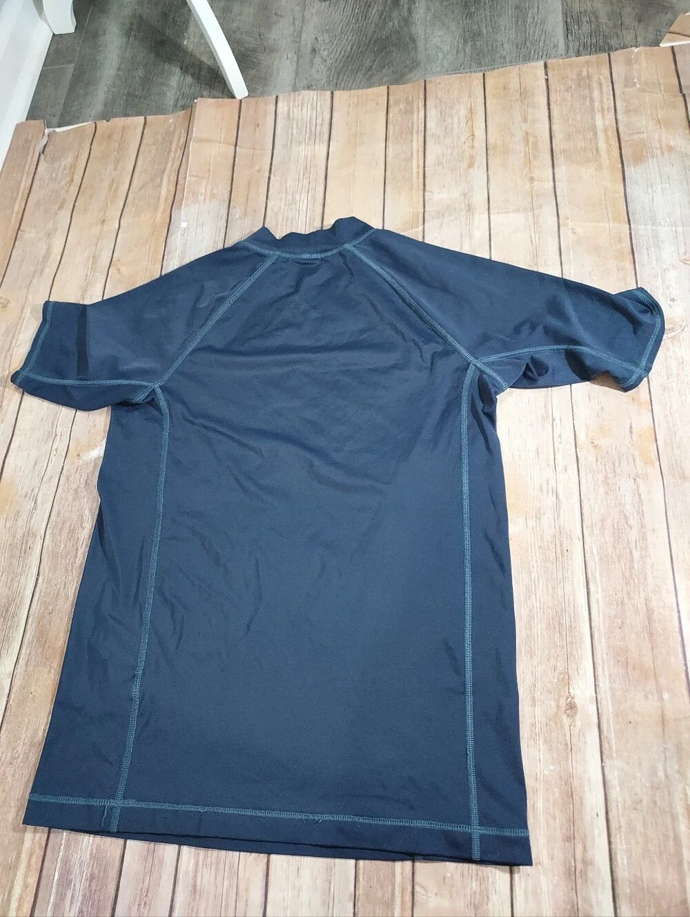 Lands' End Boys' Short-Sleeve Rashguard Navy Blue L(14-16)